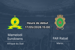 Pronostic Mamelodi Sundowns AS FAR Rabat – Loftus Versfeld Stadium, finale TotalEnergies CAF Champions League 17 mai 2026