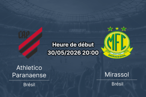 Pronostic Athletico Paranaense Mirassol – Arena da Baixada, Curitiba, Brasileirão Série A journée 18, 30 mai 2026