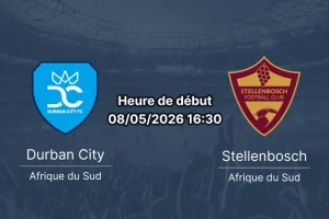 Pronostic Durban City Stellenbosch – Chatsworth Stadium Durban, Betway Premiership 28e journée, 8 mai 2026