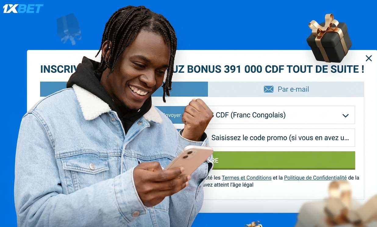 Inscription 1xBet depuis le site web en RDC