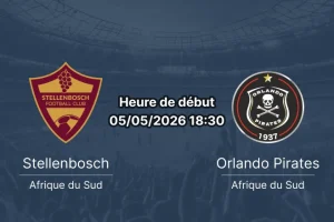 Pronostic Stellenbosch Orlando Pirates – Athlone Stadium Cape Town, Betway Premiership 5 mai 2026