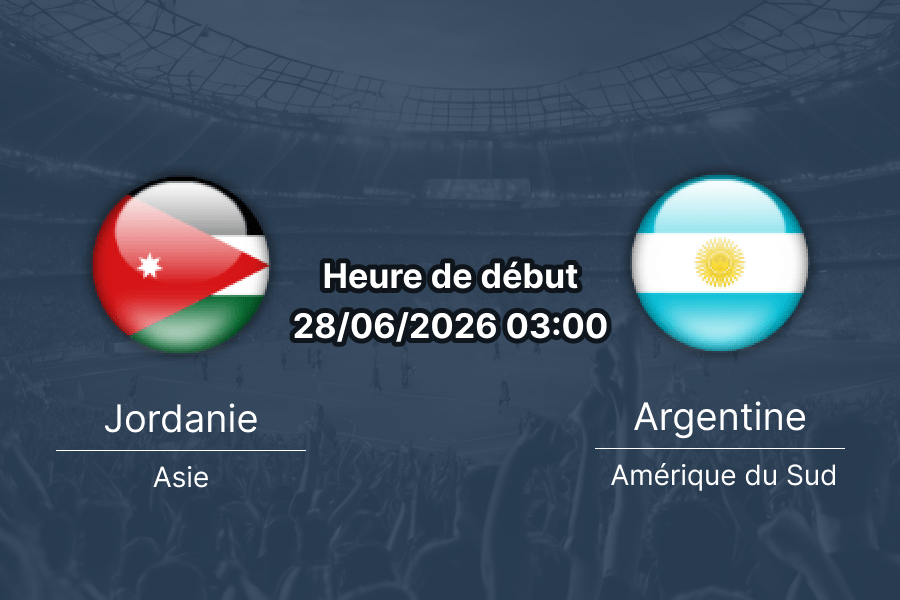 Pronostic Jordanie Argentine – AT&T Stadium Arlington, Texas, Groupe J de la Coupe du Monde 2026 le 28 juin