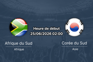Pronostic Afrique du Sud Corée du Sud – Estadio BBVA Monterrey, Coupe du Monde 2026 Groupe A, 25 juin 2026