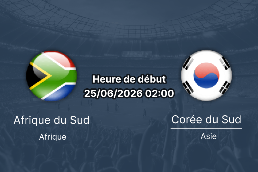 Pronostic Afrique du Sud Corée du Sud – Estadio BBVA Monterrey, Coupe du Monde 2026 Groupe A, 25 juin 2026