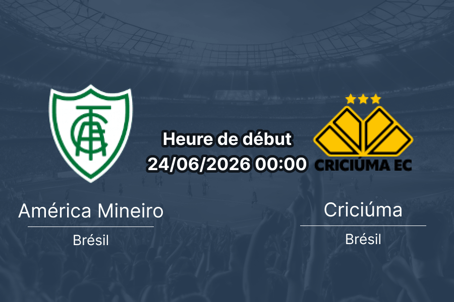 Pronostic América Mineiro Criciúma – Arena Independência, Belo Horizonte, Brasileirão Série B 24 juin 2026