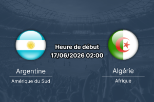 Pronostic Argentine Algérie – Arrowhead Stadium Kansas City, Coupe du Monde 2026 Groupe J, 17 juin 2026