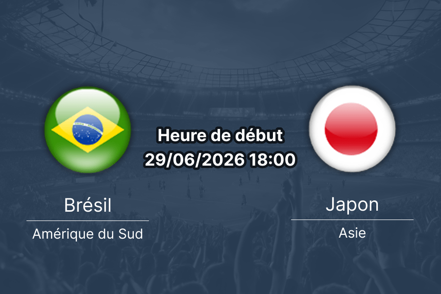 Pronostic Brésil Japon – Houston Stadium, 1/32 de finale Coupe du Monde 2026, 29 juin 2026