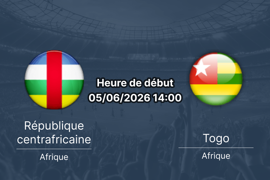 Pronostic Centrafrique Togo — match amical FIFA du 5 juin 2026 à Rabat, Maroc, fenêtre internationale de juin