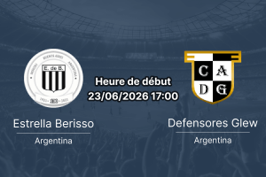 Pronostic Estrella de Berisso Defensores de Glew – Cancha Estrella de Berisso, Torneo Promocional Amateur, 23 juin 2026