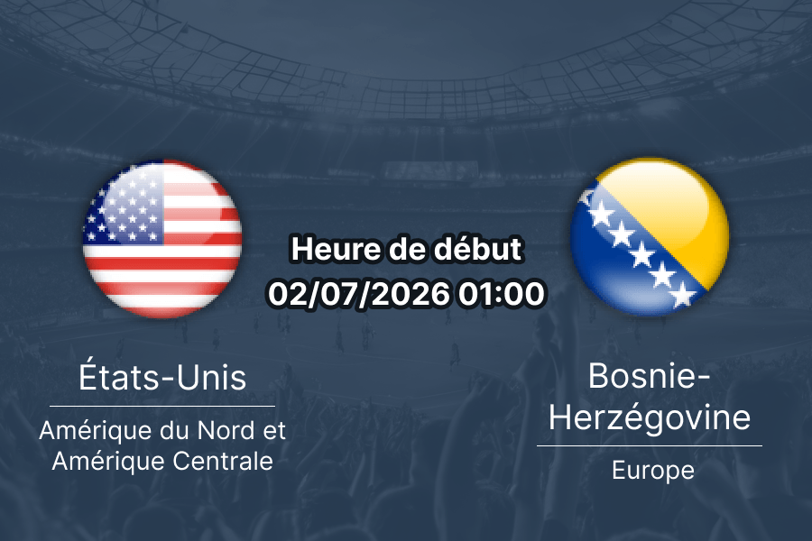 Pronostic États-Unis Bosnie-Herzégovine – Levi's Stadium Santa Clara, Coupe du Monde 2026, 1/16e de finale 2 juillet