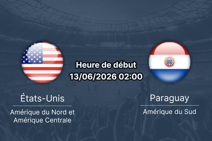 Pronostic États-Unis Paraguay – SoFi Stadium Inglewood, Coupe du Monde 2026 Groupe D, 13 juin 2026