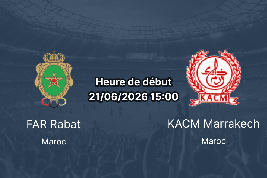 Pronostic FAR Rabat KACM Marrakech – Stade Prince Moulay Abdallah, Botola Pro Inwi Journée 26, 21 juin 2026