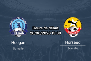 Pronostic Heegan vs Horseed – Mogadishu Stadium, Somalia Premier League (Heerka Koowaad), 26 juin 2026