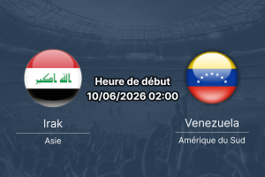 Pronostic Irak Venezuela – SeatGeek Stadium Bridgeview, match amical préparation Coupe du Monde 10 juin 2026