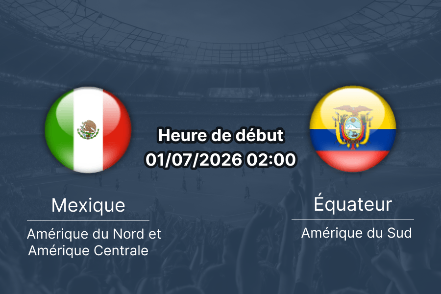 Pronostic Mexique Équateur — Estadio Azteca Mexico City, 1/16 finale Coupe du Monde 2026, 1er juillet 2026