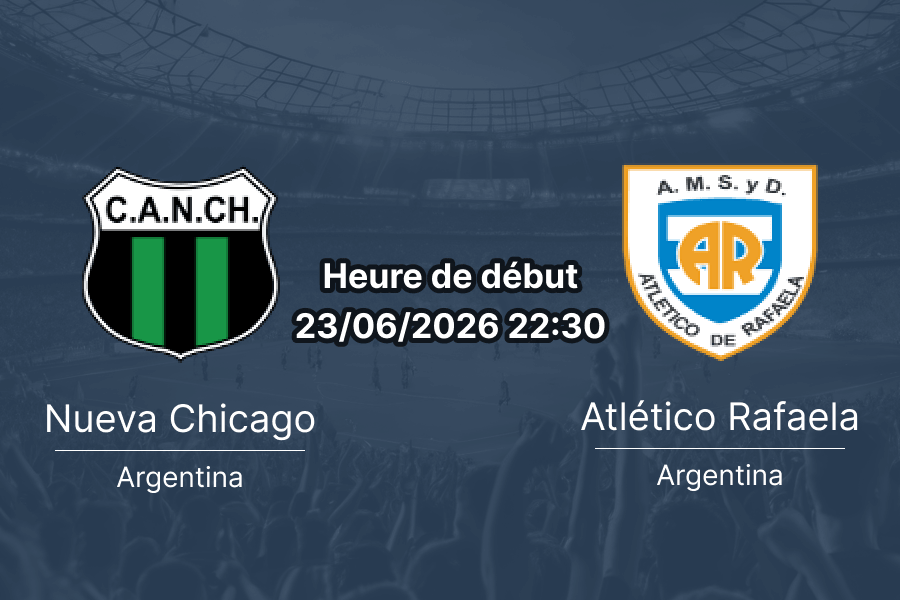 Pronostic Nueva Chicago Atletico Rafaela – Estadio República de Mataderos Buenos Aires, Primera B Nacional 23 juin 2026