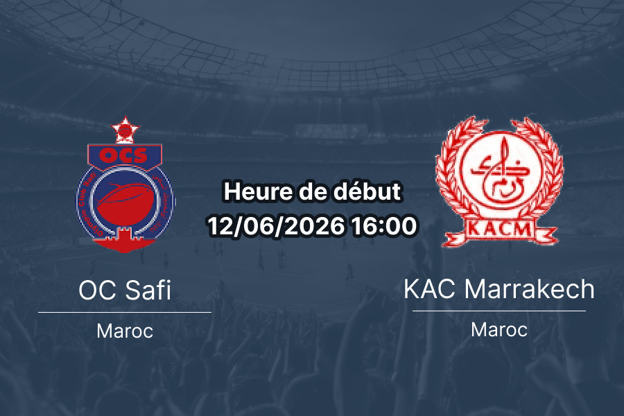 Pronostic OC Safi KAC Marrakech – Stade El Massira de Safi, Botola Pro Inwi Journée 24, 12 juin 2026