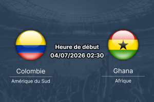 Pronostic Colombie Ghana – Arrowhead Stadium Kansas City, Coupe du Monde 2026, 4 juillet