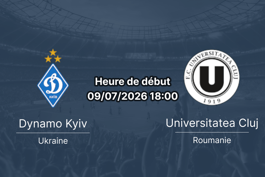Pronostic Dynamo Kyiv Cluj – Arena Lublin Pologne, Europa League 2026 qualification 1er tour 9 juillet