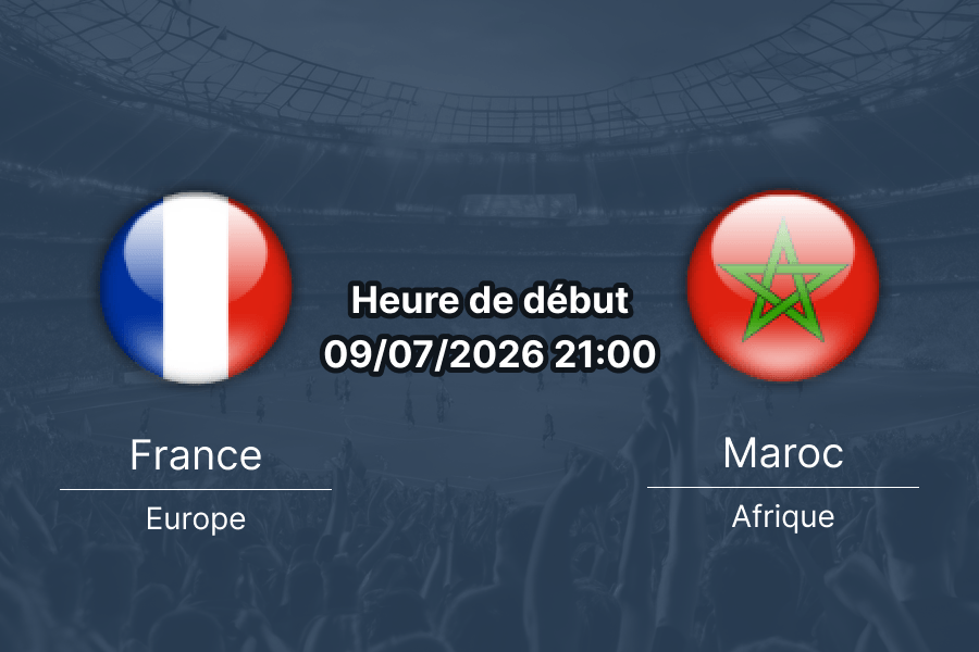 Pronostic France Maroc – Gillette Stadium Foxborough, quart de finale Coupe du Monde 2026, 9 juillet