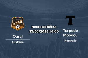 Pronostic Oural Torpedo Moscou – Iekaterinbourg Arena, Championnat de Russie Première Ligue 13 juillet 2026