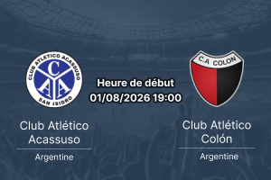 Pronostic Acassuso Club Atletico Colon – Estadio La Quema Boulogne Sur Me, Primera B Nacional Grupo A Round 23, 1er août 2026