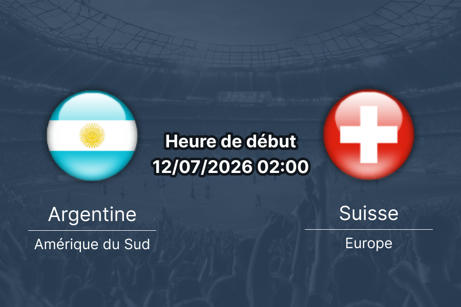 Pronostic Argentine Suisse – Arrowhead Stadium Kansas City, quart de finale Coupe du monde 2026, 12 juillet