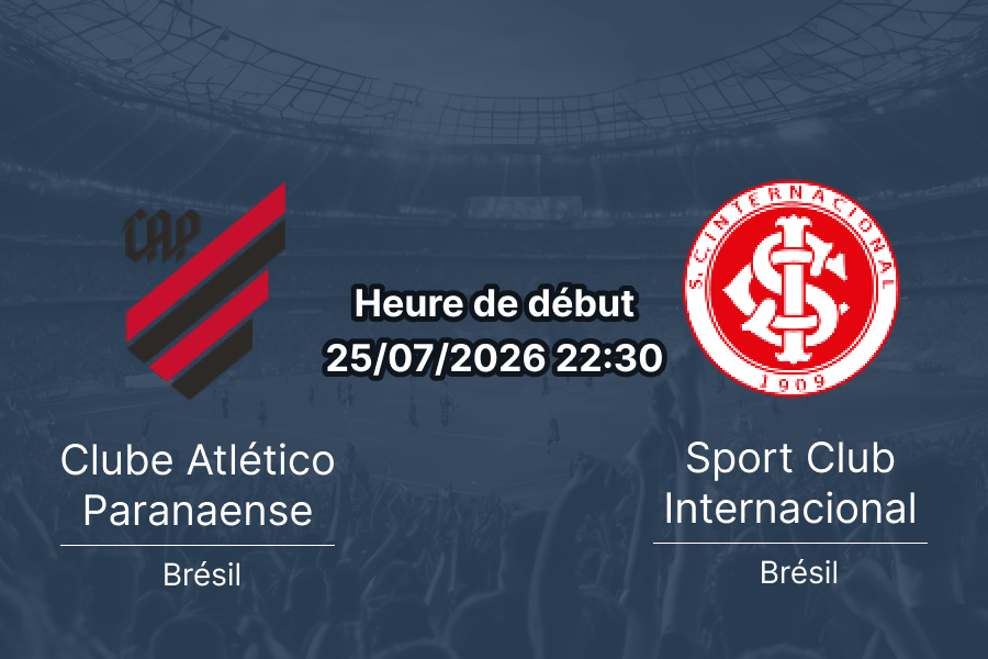 Pronostic Atletico Paranaense Internacional – Arena da Baixada Curitiba, Campeonato Brasileiro Serie A 2026 Tour 20, 25 juillet 2026