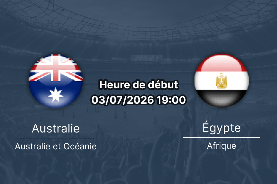 Pronostic Australie Égypte – AT&T Stadium Arlington, 1/16 de finale Coupe du Monde 2026, 3 juillet