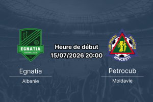 Pronostic Egnatia Petrocub – Arena Egnatia Rrogozhinë, retour Ligue des champions 2026, 15 juillet