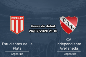 Pronostic Estudiantes La Plata Independiente Avellaneda – Estadio UNO Jorge Luis Hirschi La Plata, Clausura Mercado Libre 2026 Fecha 1, 26 juillet 2026