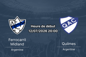 Pronostic Ferrocarril Midland Quilmes – Estadio Ciudad de Libertad, Primera Nacional Argentina, journée 20, 12 juillet 2026