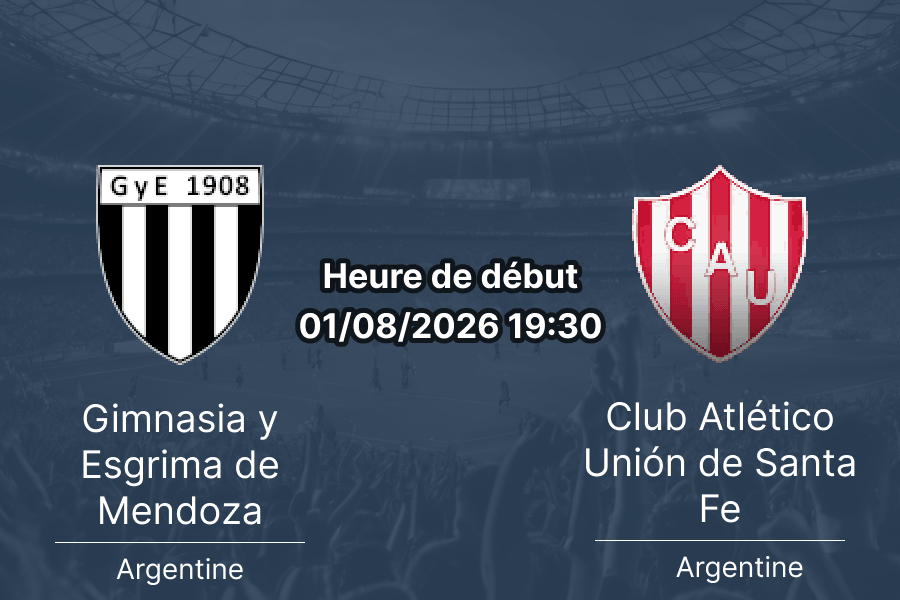 Pronostic Gimnasia Mendoza Union Santa Fe – Estadio Victor Antonio Legrotaglie Mendoza, Clausura 2026 Fecha 3, 1er août 2026