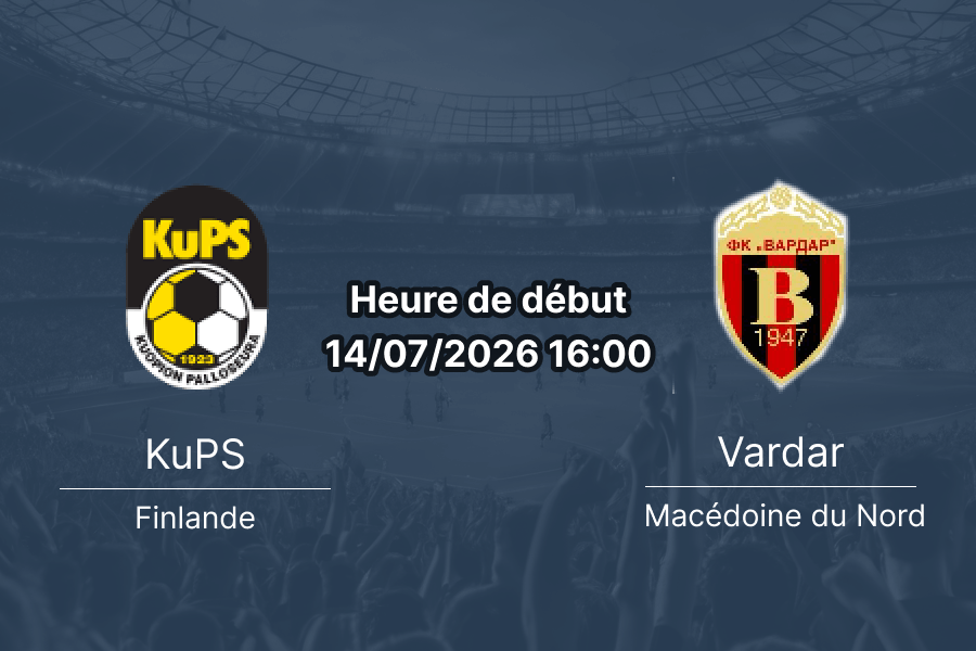 Pronostic KuPS Vardar – 1er tour qualifications Ligue des champions, Vare Areena Kuopio, 14 juillet 2026