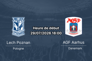 Pronostic Lech Poznan AGF Aarhus – Stade Municipal INEA Poznan, UEFA Champions League QR2 Retour, 29 juillet 2026