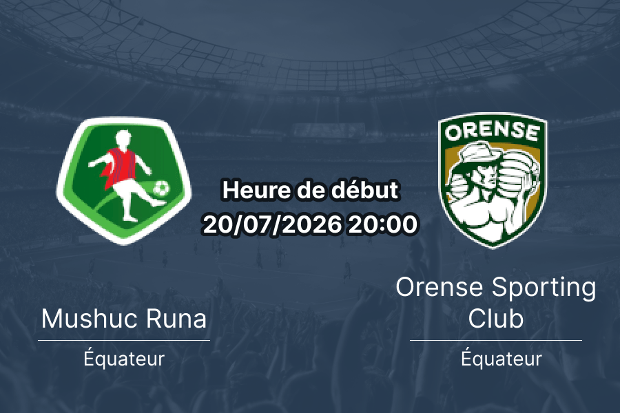 Pronostic Mushuc Runa Orense Sporting Club – Estadio Bellavista Ambato, LigaPro Serie A Tour 20, 20 juillet 2026