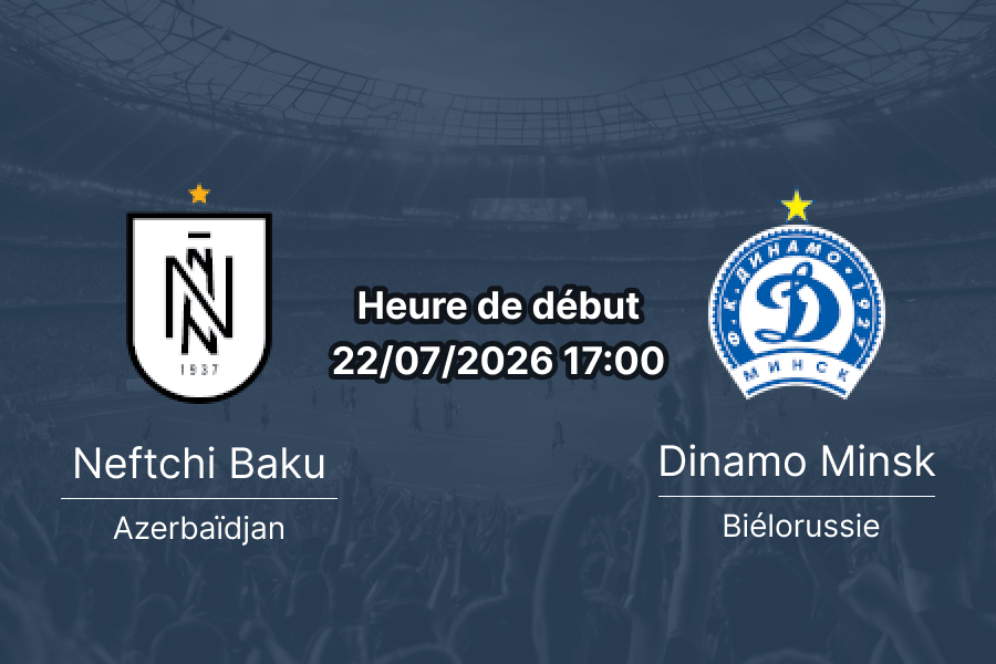 Pronostic Neftchi Baku Dinamo Minsk – Bakcell Arena Bakou, Conference League UECL Q2 match aller, 22 juillet 2026