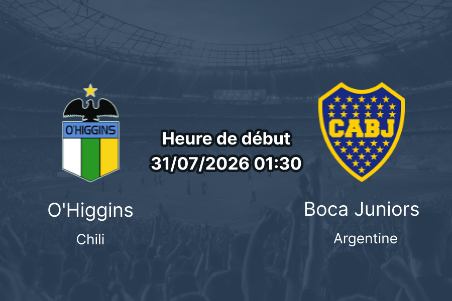 Pronostic O'Higgins Boca Juniors – Estadio El Teniente Rancagua Chile, Copa Sudamericana Playoff Retour, 31 juillet 2026