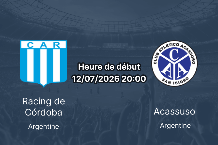 Pronostic Racing de Cordoba Acassuso – Estadio Miguel Sancho, Primera Nacional Argentina, journée 20, 12 juillet 2026