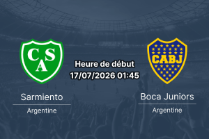 Pronostic Sarmiento Boca Juniors – Estadio Coloso Marcelo Bielsa Rosario, Copa Argentina 2026, 17 juillet