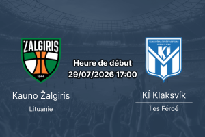 Pronostic Zalgiris Kaunas KÍ Klaksvík – Jonava Lituanie, UEFA Champions League QR2 Retour, 29 juillet 2026