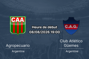Pronostic Agropecuario Güemes – Estadio Ofelia Rosenzuaig Carlos Casares, Primera Nacional Zone B Fecha 24, 8 août 2026