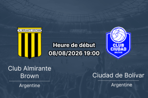Pronostic Almirante Brown Ciudad de Bolívar – Fragata Presidente Sarmiento La Matanza, Primera Nacional Zone A Fecha 24, 8 août 2026