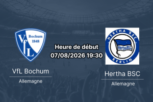Pronostic Bochum Hertha BSC – Vonovia Ruhrstadion Bochum, 2. Bundesliga match d'ouverture saison 2026-27, 7 août 2026