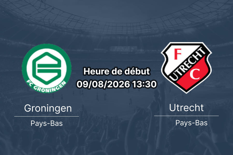 Pronostic Groningen Utrecht – Euroborg Groningen, Eredivisie ouverture saison 2026-27 Tour 1, 9 août 2026