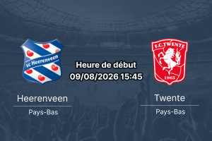 Pronostic Heerenveen Twente – Abe Lenstra Stadion Heerenveen, Eredivisie ouverture saison 2026-27 Tour 1, 9 août 2026