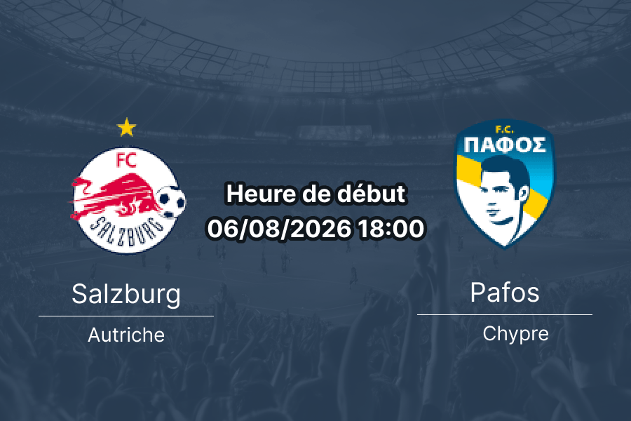Pronostic Salzburg Pafos – Red Bull Arena Salzbourg, Ligue Europa 3e tour qualificatif aller, 6 août 2026