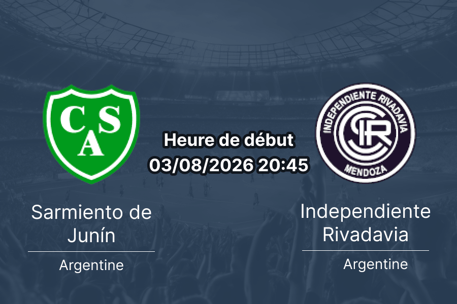 Pronostic Sarmiento Independiente Rivadavia – Estadio Eva Perón Junín, Clausura 2026 Tour 3, 3 août 2026