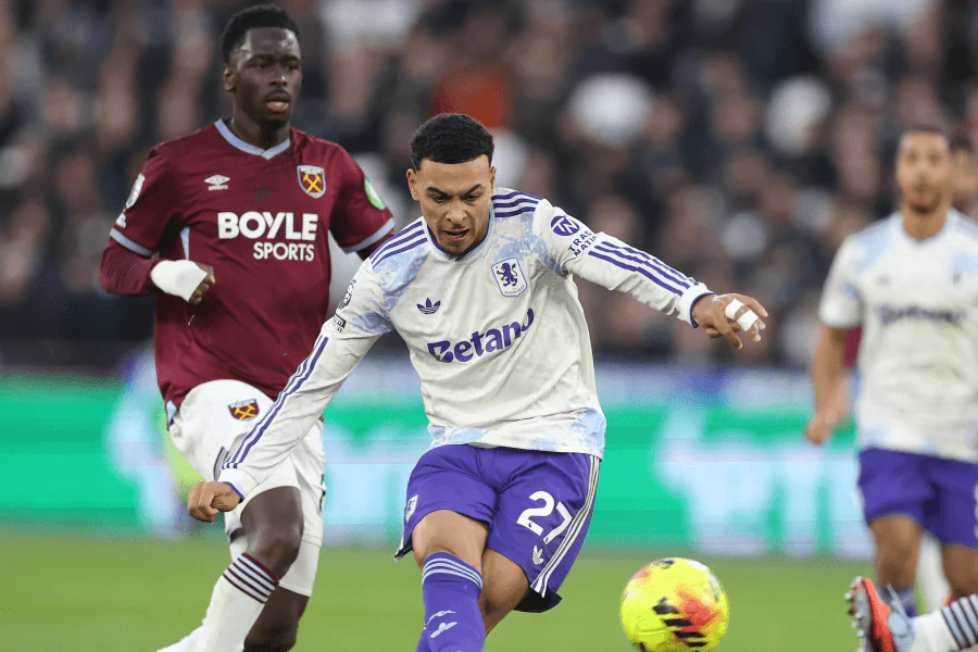 Aston Villa célébrant une victoire en Premier League