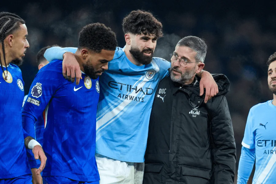 Josko Gvardiol fracture jambe défense Manchester City